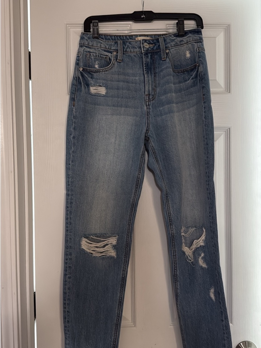 Altar'd State Distressed Light Blue Boyfriend Jeans
